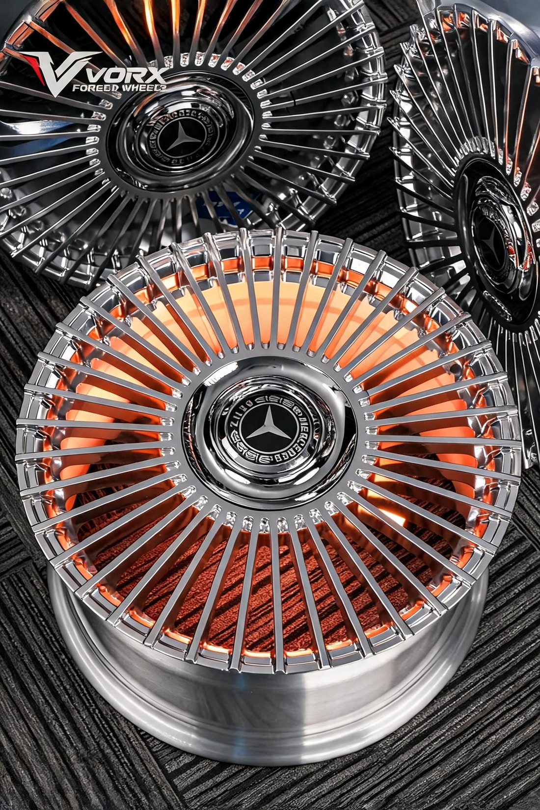 Mercedes-Benz S580 W223 Polished Multi-Spoke Forged Wheels