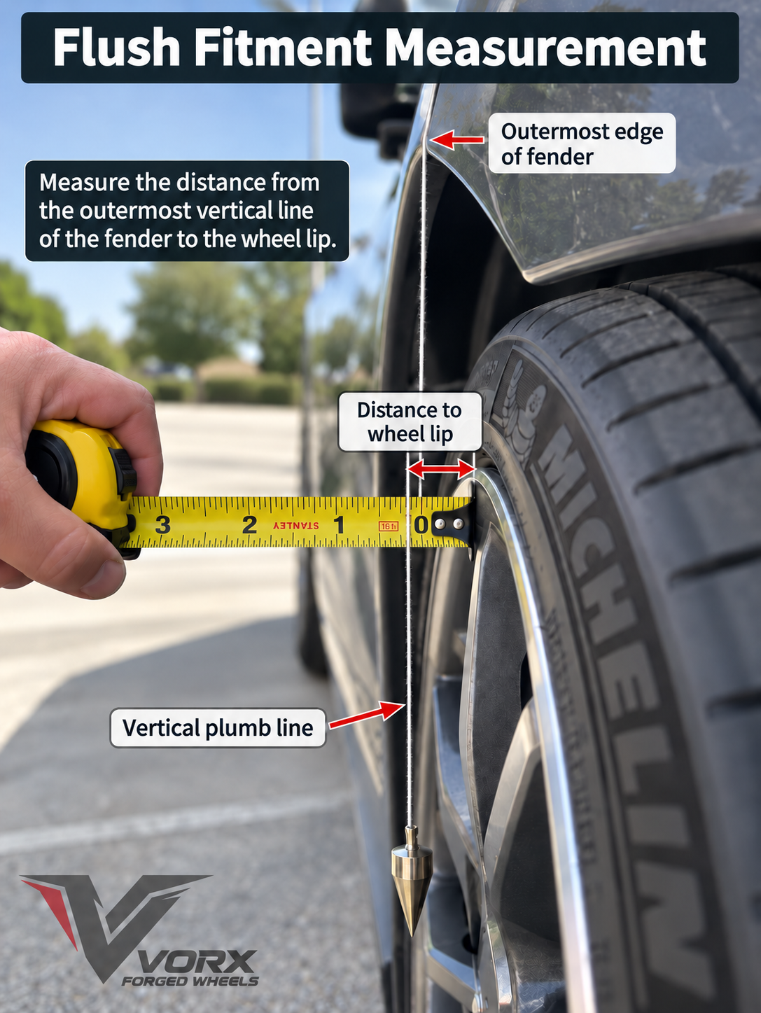 Corvette wheel lip depth and concavity measurement diagram